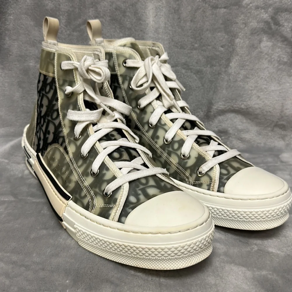 Christian Dior B23 Oblique Logo Canvas Sneakers Size 45 - Picture 3 of 10